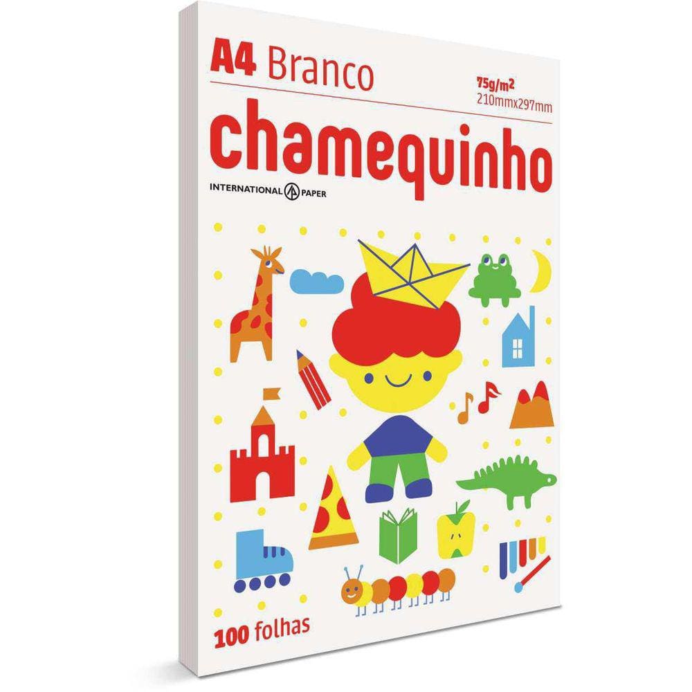 Papel Sulfite A4 Chamequinho 75G 100 Folhas Caixa 50 Pacotes