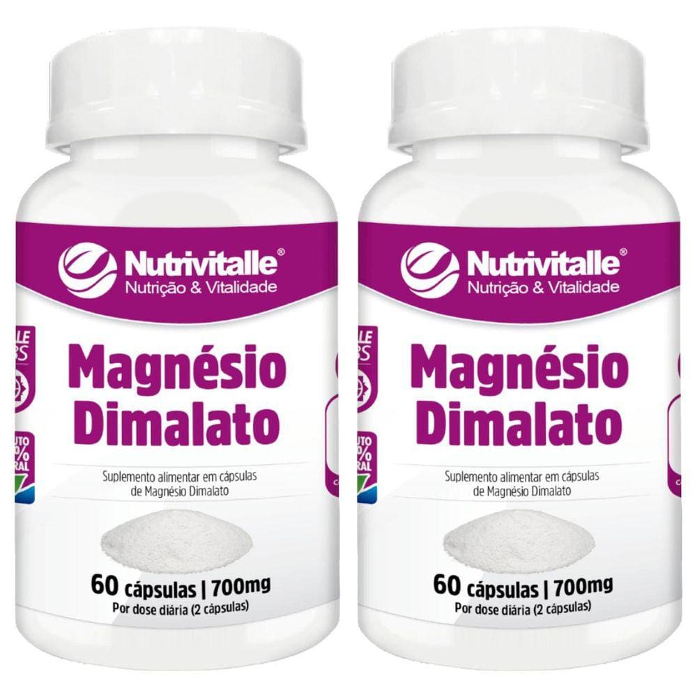 Kit 2 Un - Magnesio Dimalato 700Mg 60 Capsulas Nutrivitalle