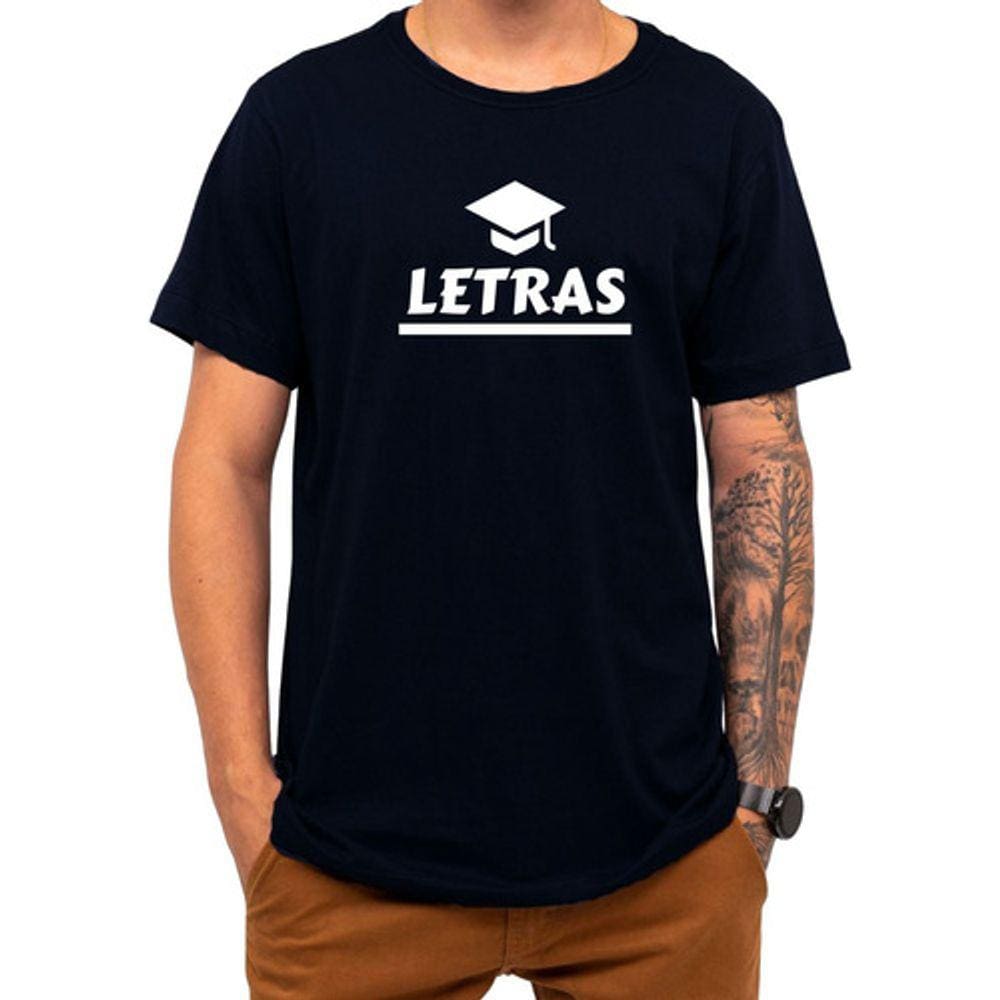 Camiseta Faculdade Letras Curso Universidade 100% Algodão
