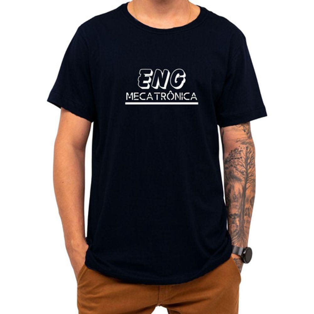 Camiseta Faculdade Engenharia Mecatrônica Uni 100% Algodão