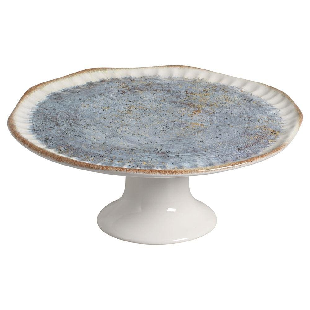 Porta Torta Cerâmica Oreon Blue Azul 34cm - Scalla