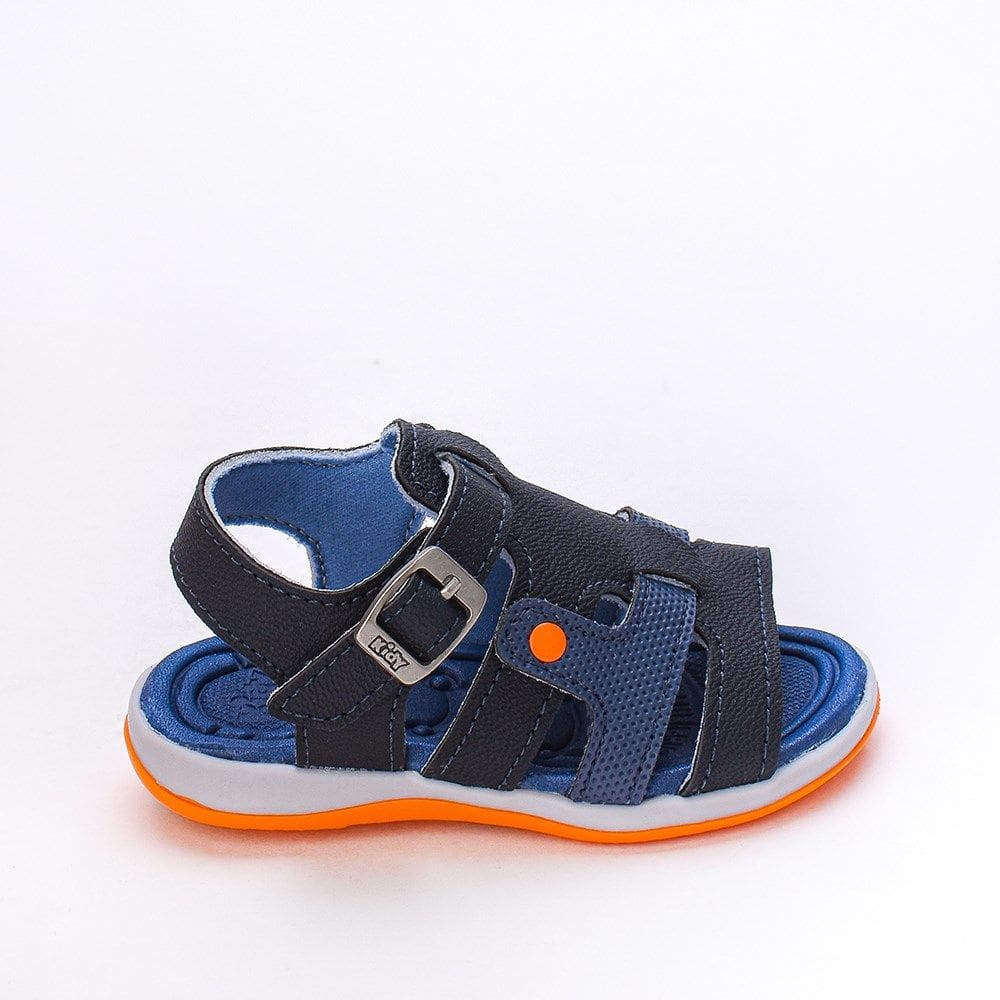 Sandália Infantil Papete Bebê Kidy Marinho Laranja