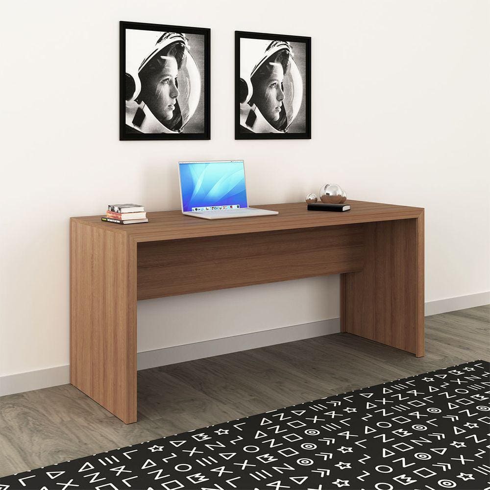 Mesa escrivaninha para Escritório Grabde 163x60cm Amêndoa