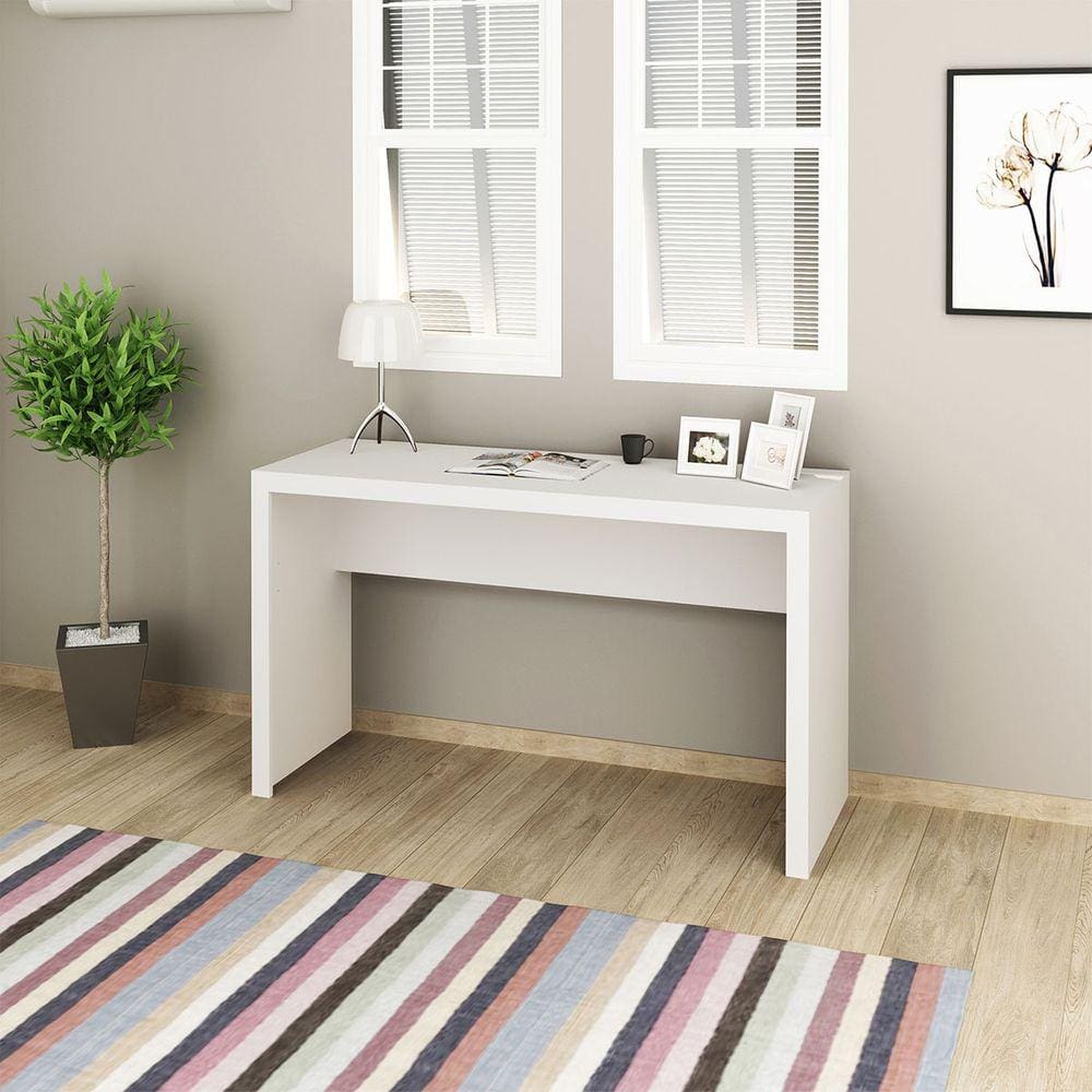 Mesa Escrivaninha para Escritório Lisa 127x46,5cm Branco
