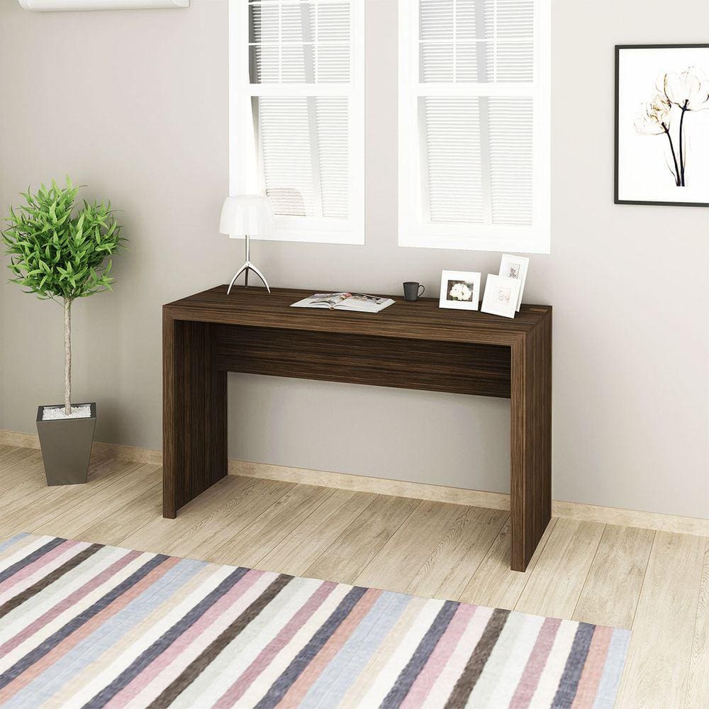 Mesa Escrivaninha para Escritório Lisa 127x46,5cm Nogal