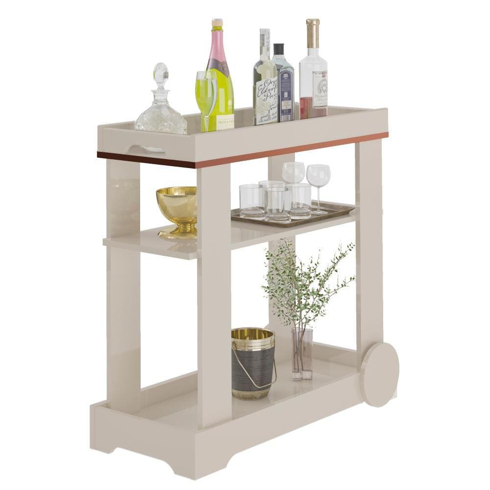 Carrinho Bar Rose Naturale Artely