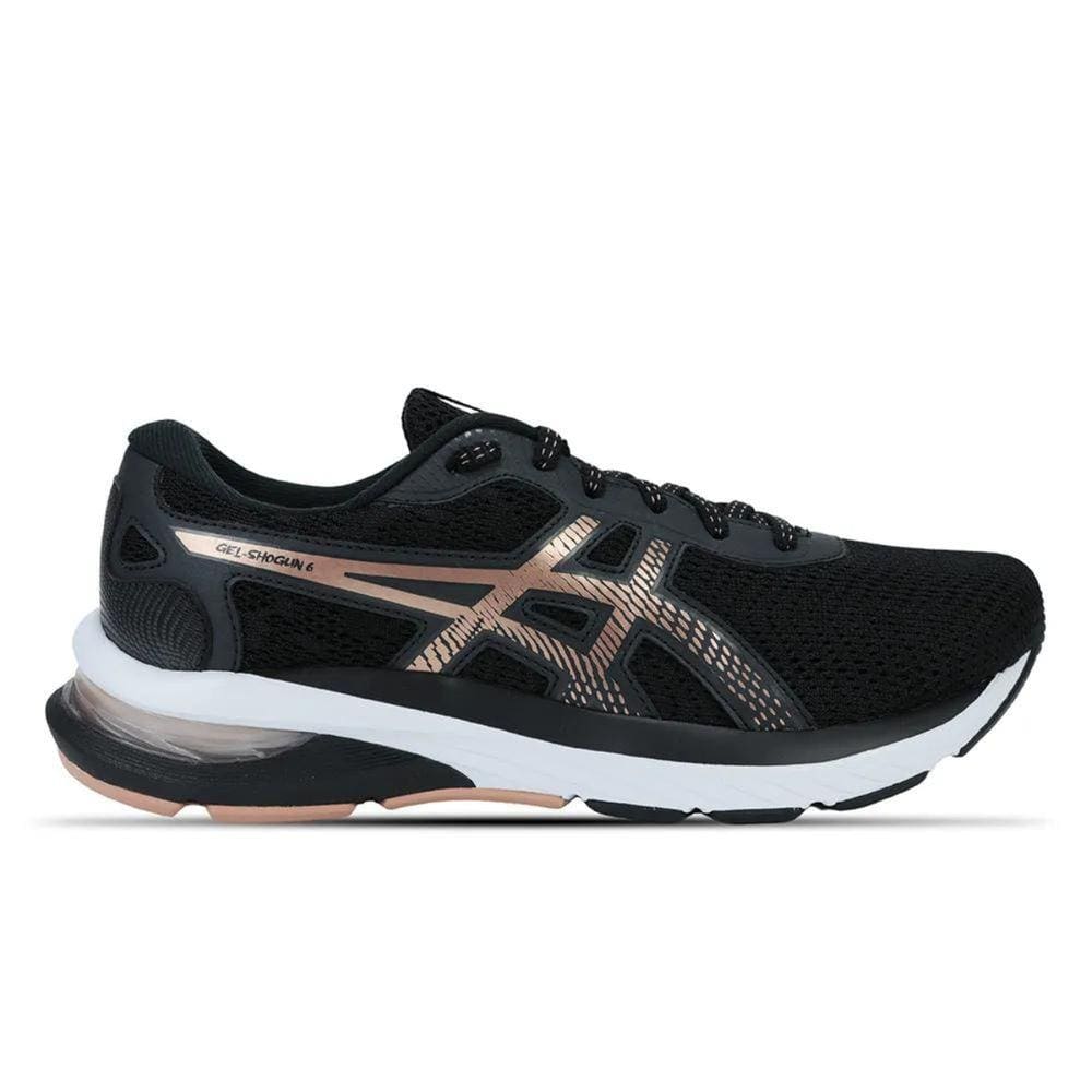 Tênis Asics Gel Shogun 6 Feminino Preto Ouro Rosado