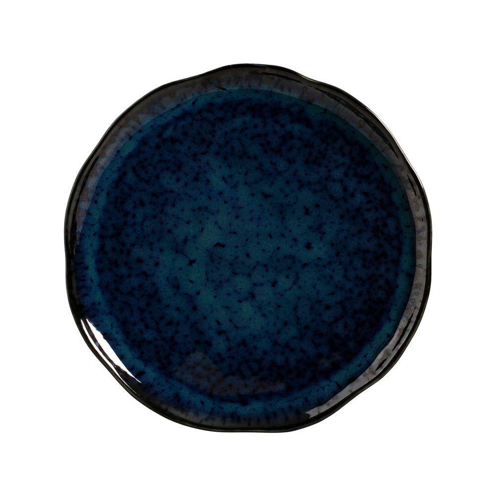 Conjunto 6 Pratos Raso Cerâmica Marina Preto 28cm - Scalla