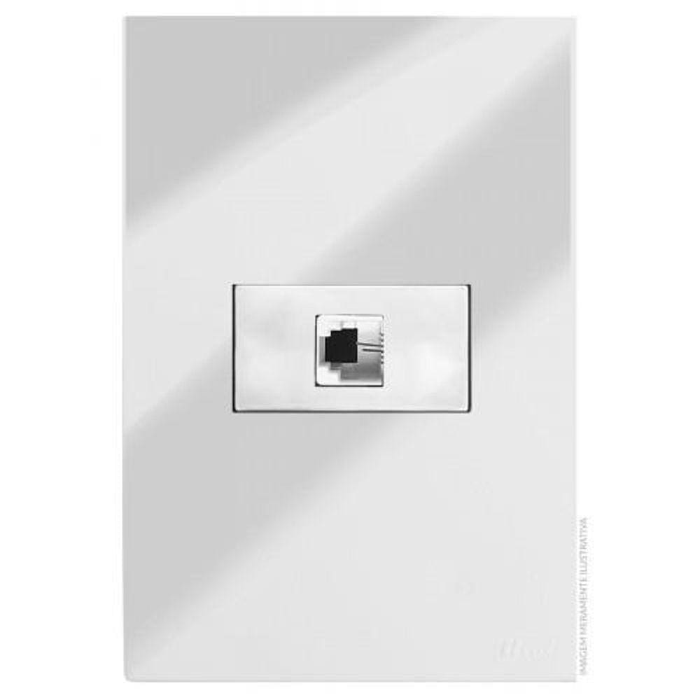 Cj Entrada Rj11 4 Fios Telefone 4X2 Recta Espelhada Gloss