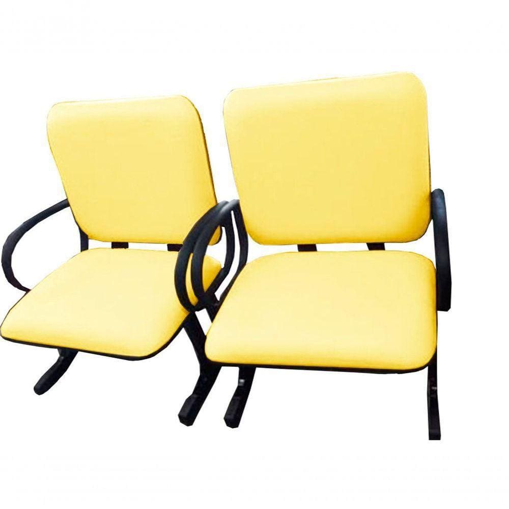 02 Cadeiras Para Escritório Para Obesos Até 250kg Amarelo