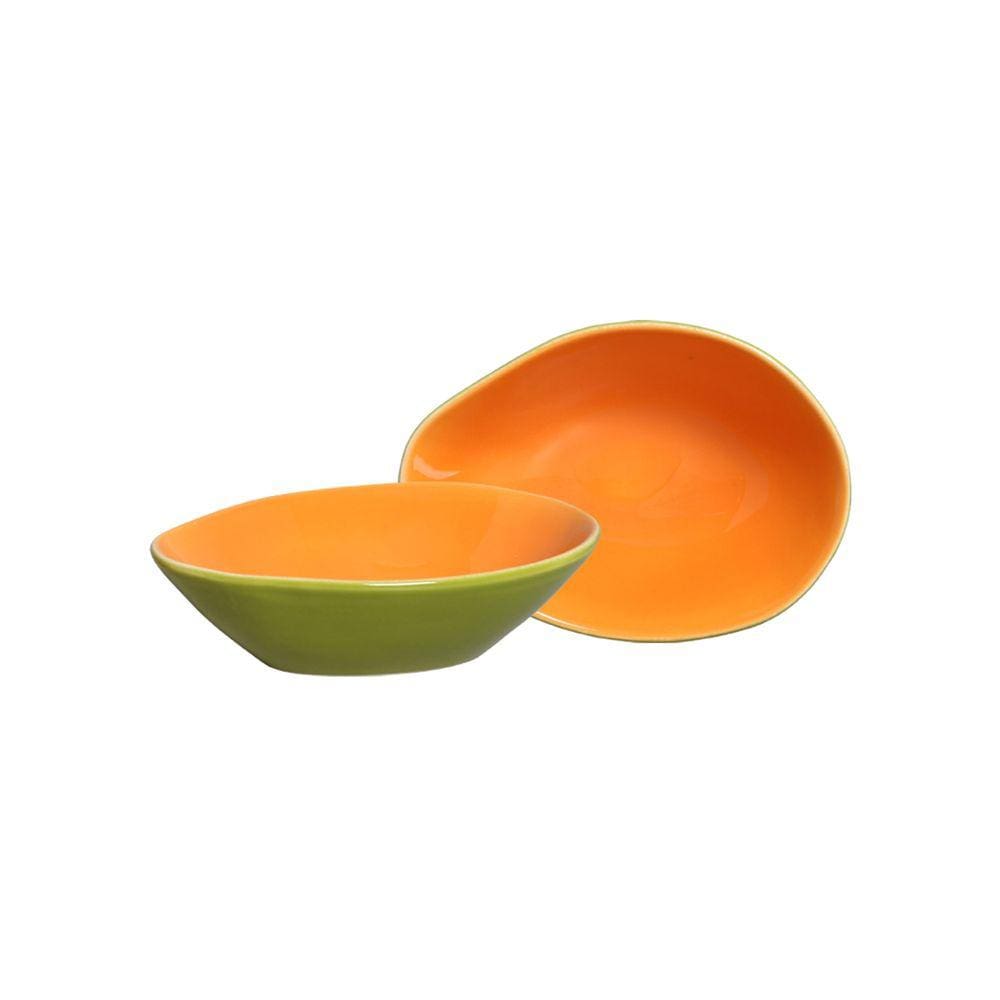 Conjunto 6 Bowls Cerâmica Mamão Laranja 18x12x5cm - Scalla
