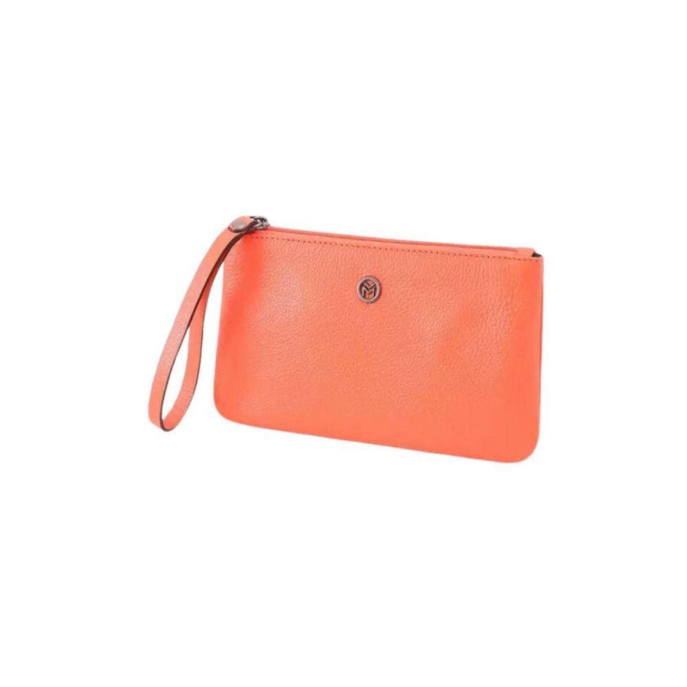 Bolsinha De Mão Necesser Mariart Couro 263 Laranja