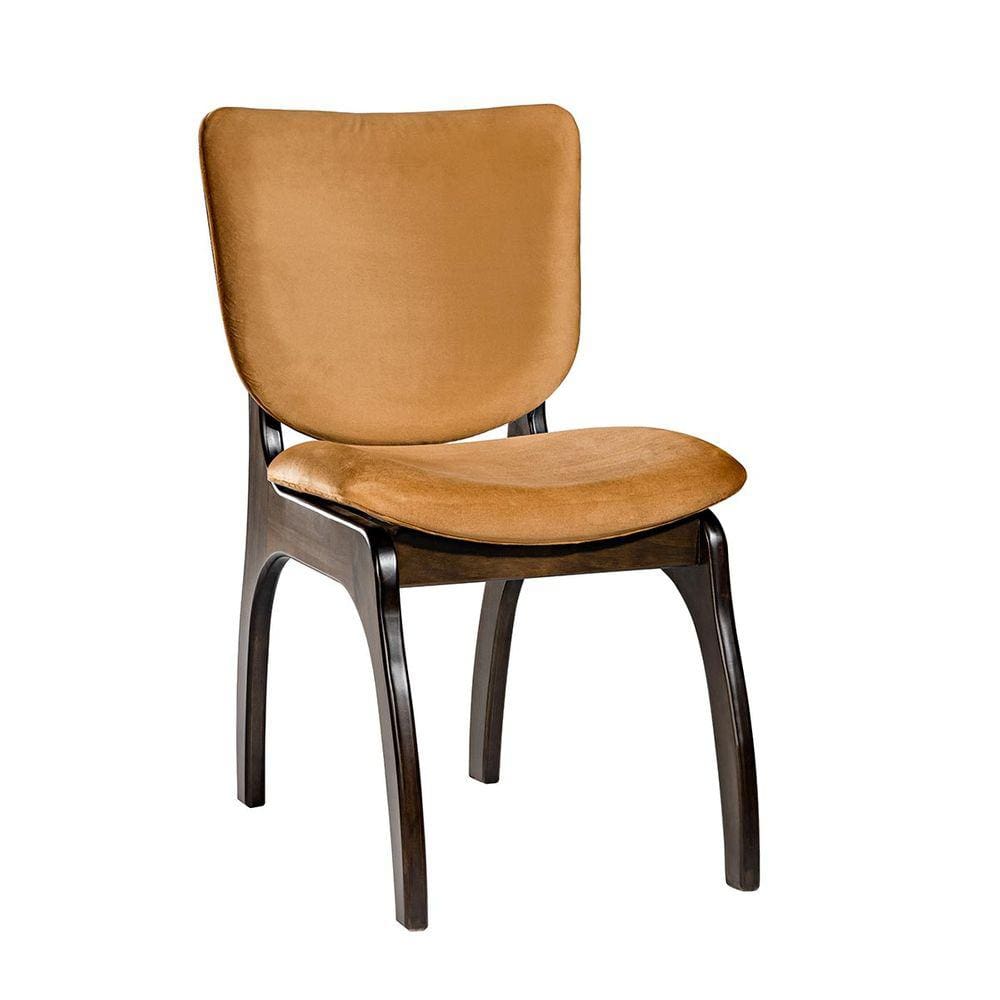 Cadeira Estofada Irlanda 44 x 86 Cm Madeira Maciça Tabaco Suede Terracota L79 - RMI