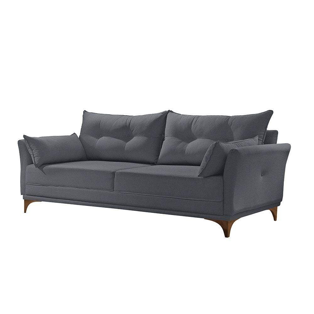 Sofá 3 Lugares Living M-97 Veludo Martins Grafite