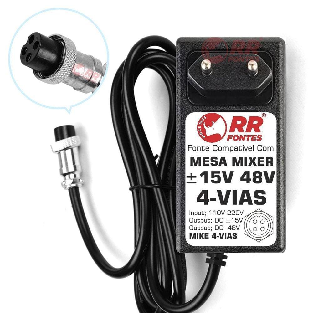 Fonte 15V 48V Para Mesa De Som Mixer Amw Mx6 Am7 Sm4 Sm8