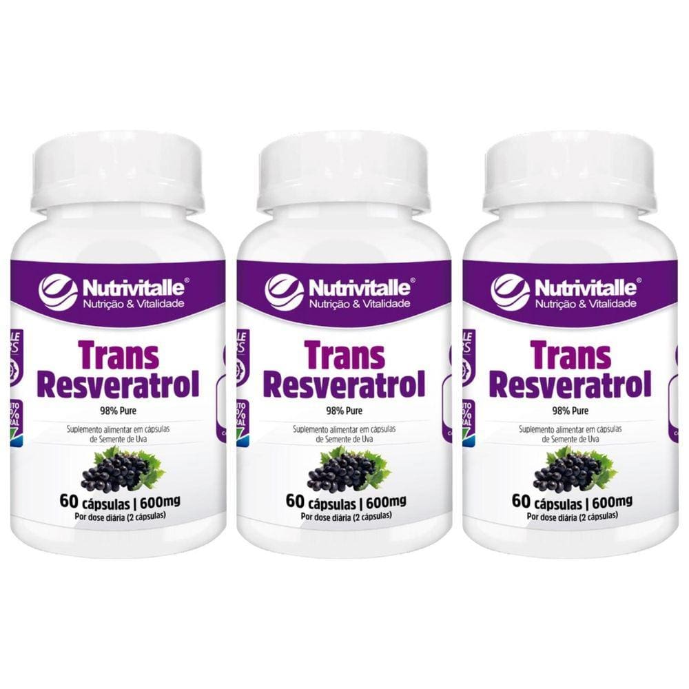 Kit 6 Un - Trans Resveratrol 600Mg 60 Capsulas Nutrivitalle