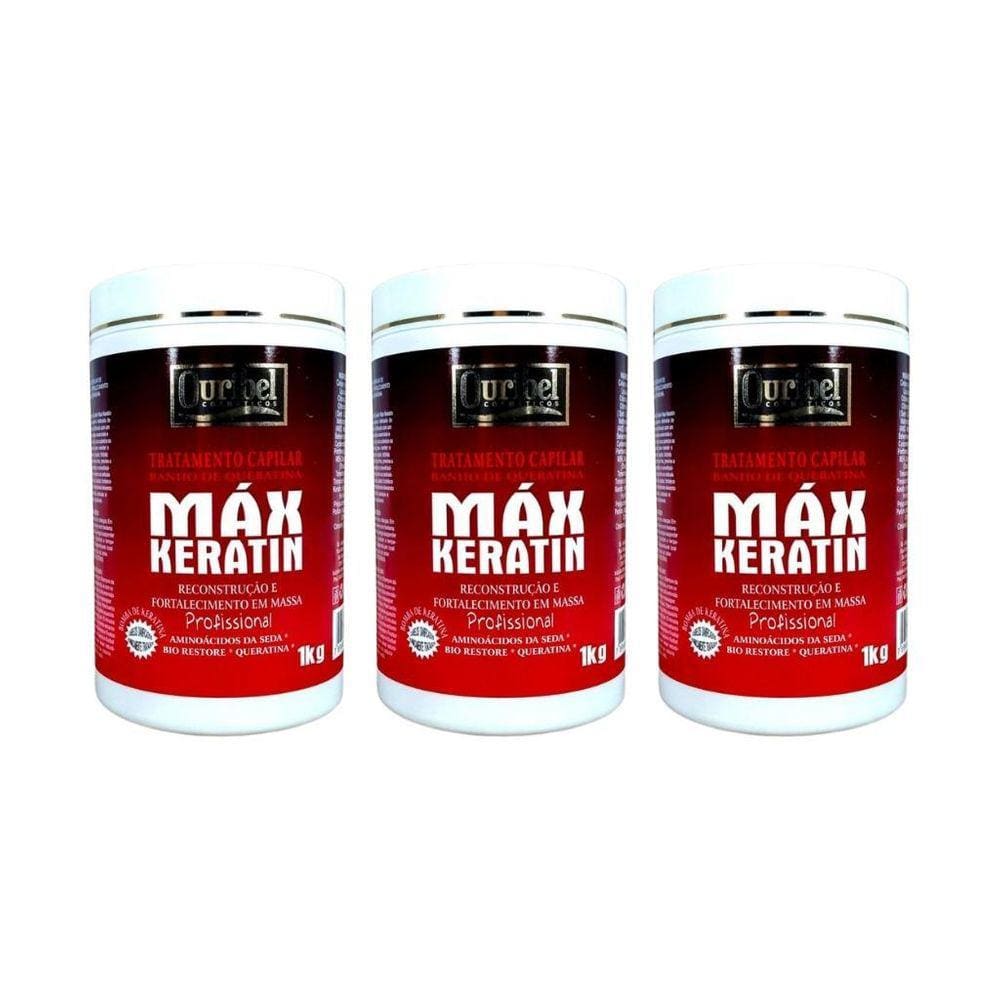 Mascara Ouribel Max Keratin 1000G - Kit Com 3Un