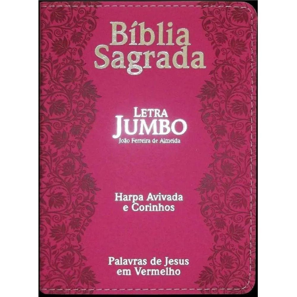 Bíblia Sagrada Letra Jumbo + Harpa Avivada Corinhos - Rosa