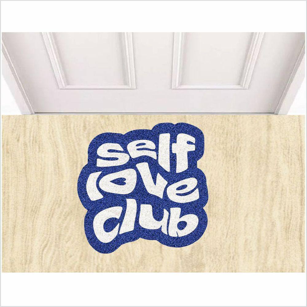 Tapete Capacho Self Love Club Amor Próprio 60X60 no Formato.