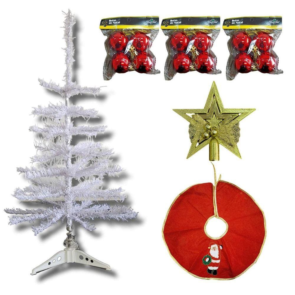 Kit Árvore Natal 12 Bolas Decorativas Ponteira 13 Cm E