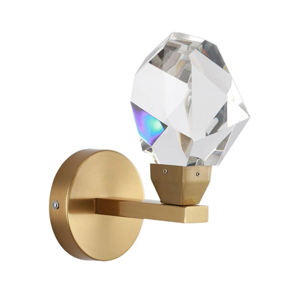 Arandela Dourada Cristal Lapidado Led 5W 3200K Bivolt