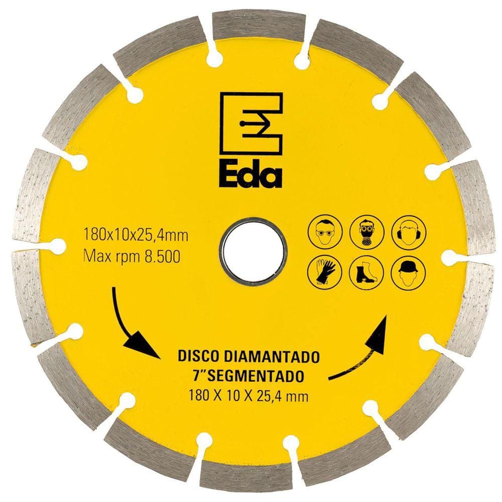 Disco Diamantado Segmentado 180Mm X 25,4 7Pol Profissional