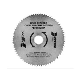 Disco De Serra Circular 110 X 20 X 72 Dentes- Fertak