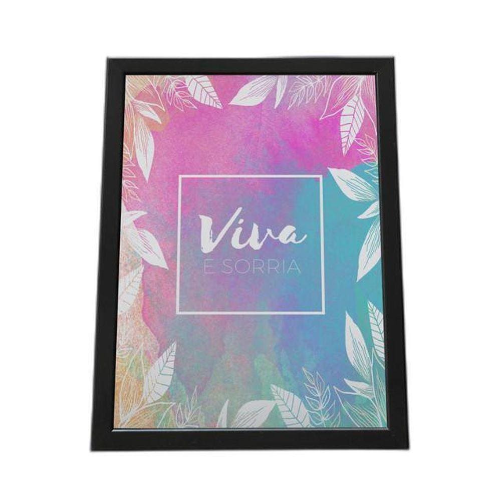 Quadro Com Moldura Viva E Sorria