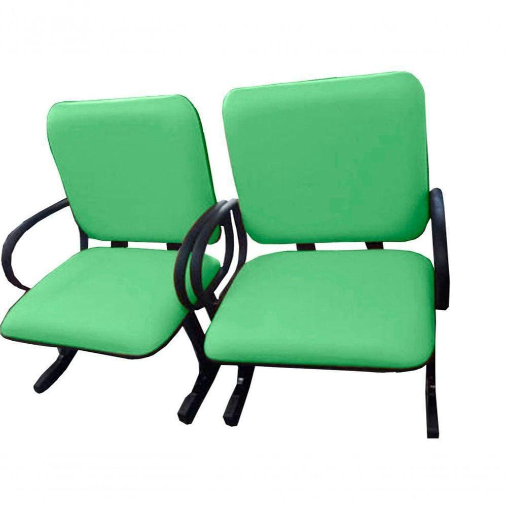 02 Cadeiras Para Escritório Para Obesos Até 250kg Verde