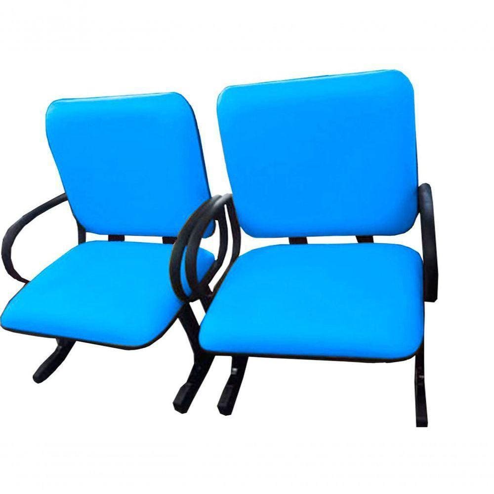 02 Cadeiras Para Escritório Para Obesos Até 250kg Azul