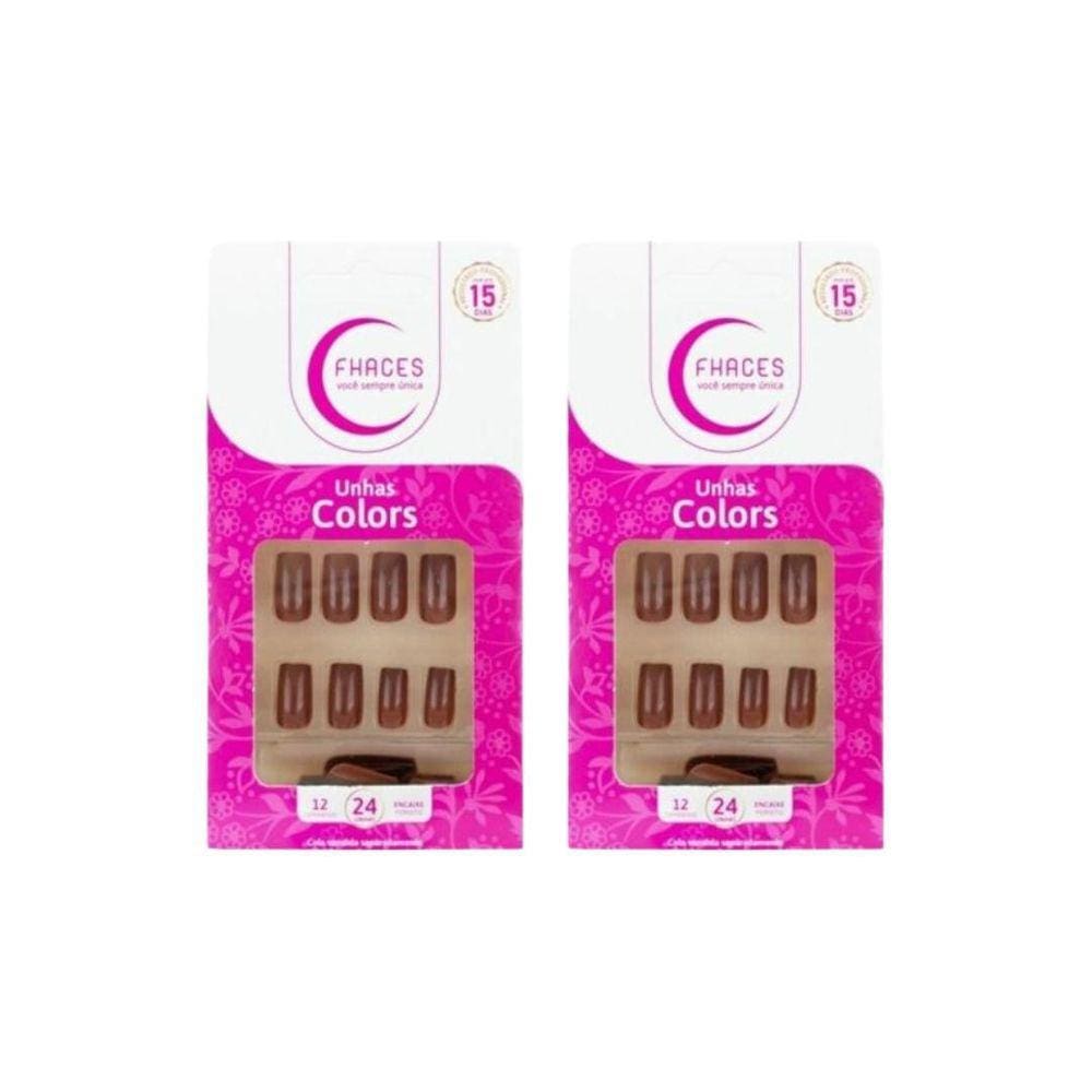 Unhas Postiças Fhaces Colors Calda De Chocolate 28Un- 2Un