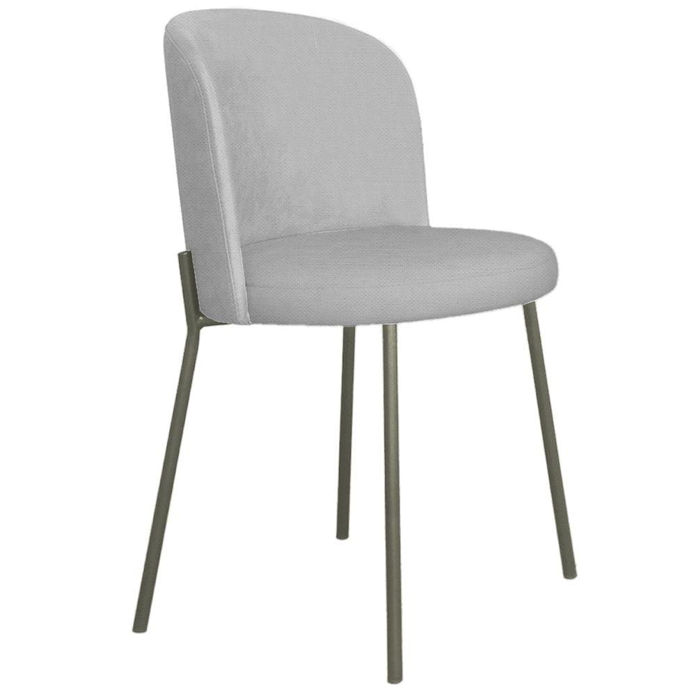 Cadeira Decorativa Elegance Base Titanium Linho Cinza - Montanaris Decor