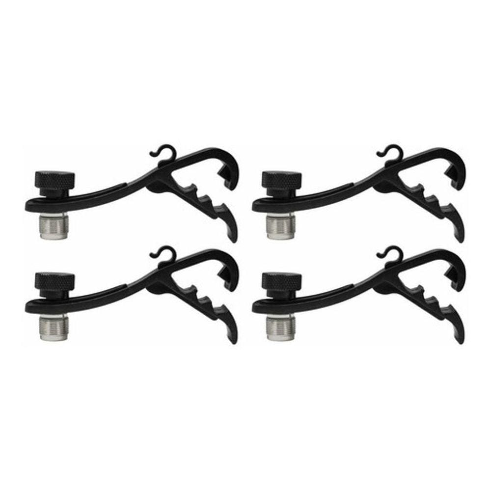 Kit 4 Suporte Para Microfone De Bateria Tipo Clamp Csr 114