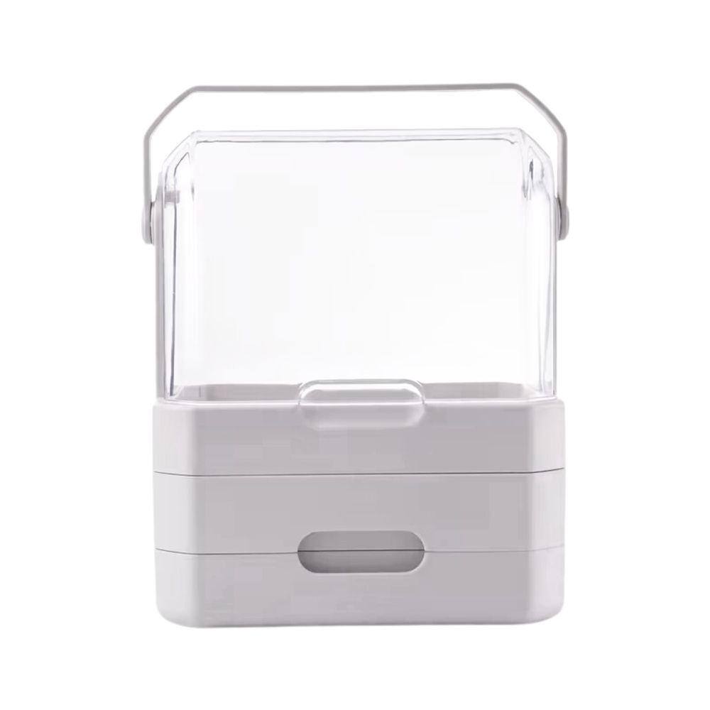 Organizador Multiuso Maquiagem Acrílico Branco / Rosa C/Alça
