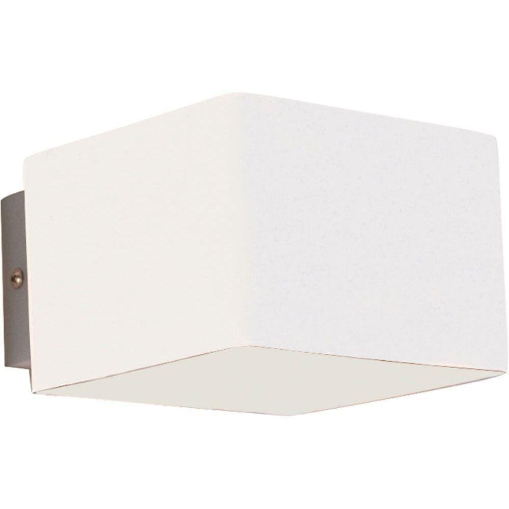 Arandela Hélios Quadrada Vidro Branco Para Led