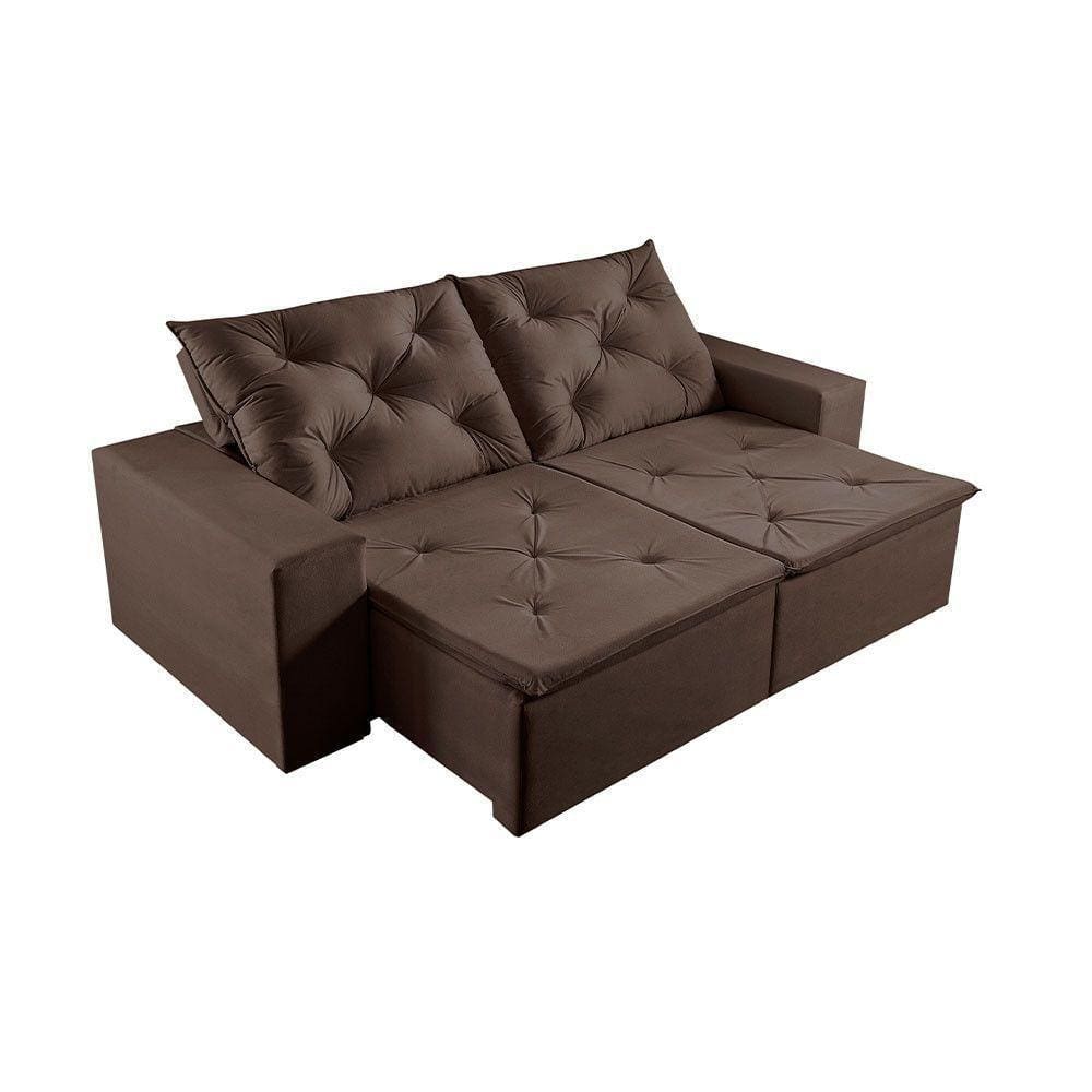 Sofá 4 Lugares Retrátil E Reclinável Martins M-181 Veludo Marrom