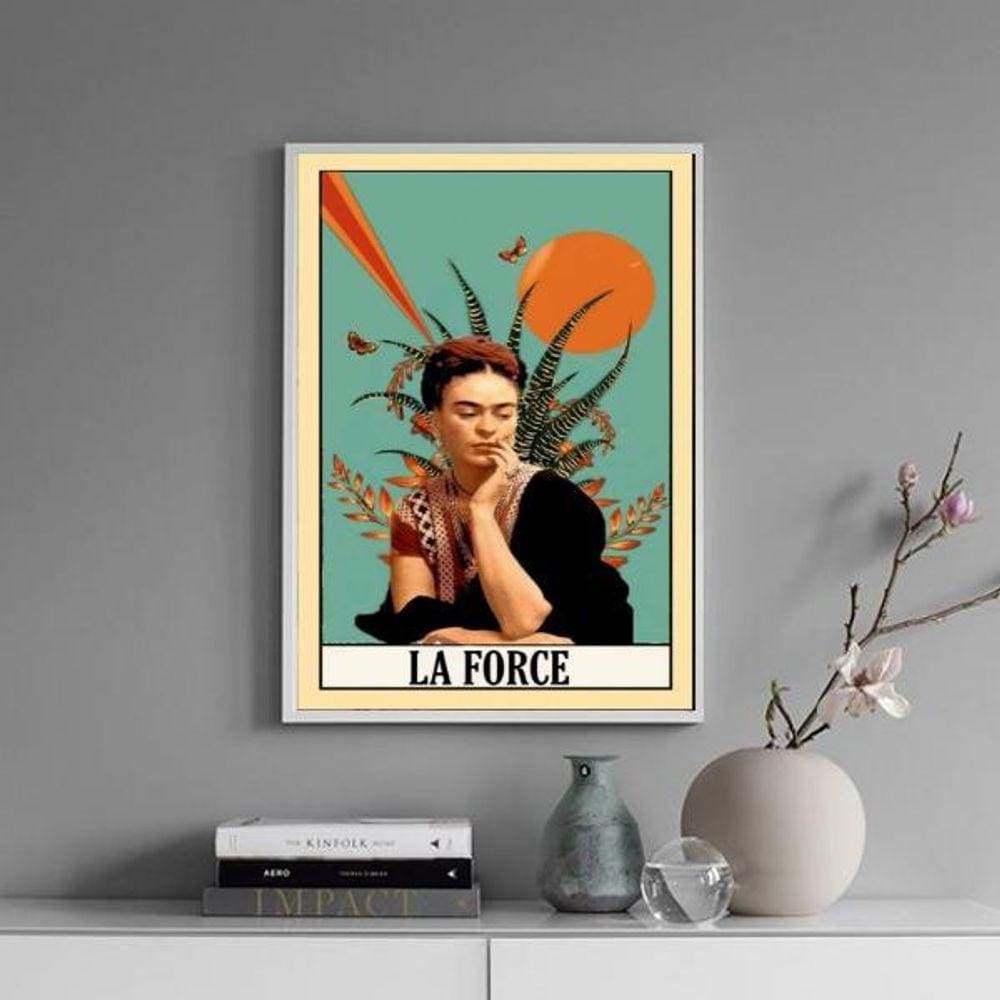 Quadro Carta Tarot La Force - Frida 45X34Cm - Com Vidro