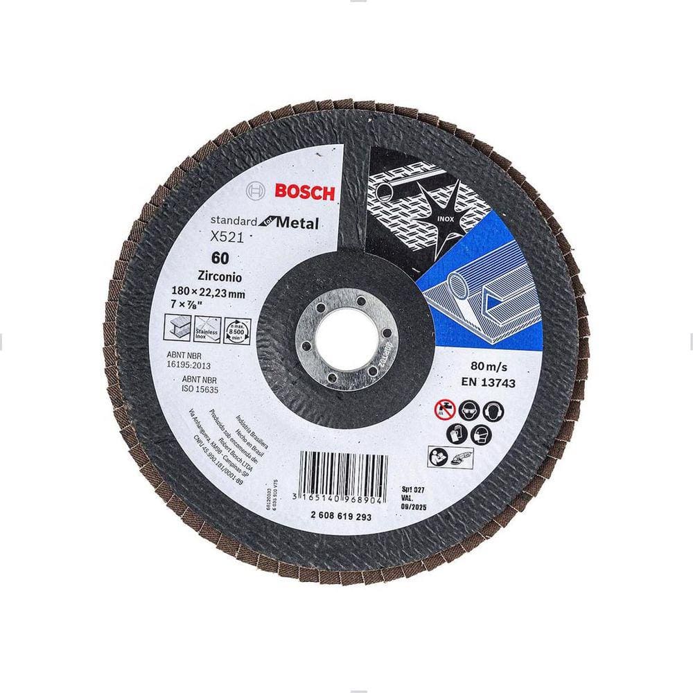 Disco de Lixa Flap Para Metal 7 x 7/8” Fibra Standard Bosch