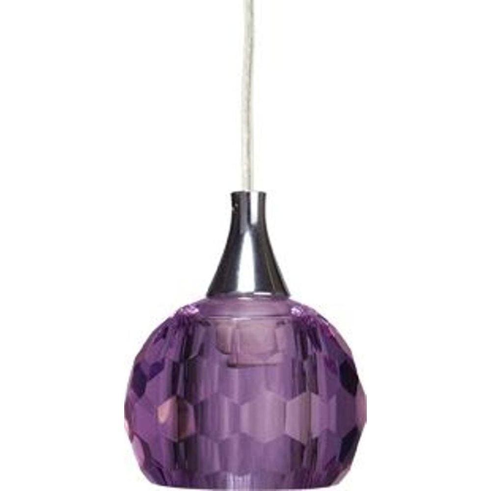 Pendente Lustre Demeter Unitário Cristal Lilás Redondo Led