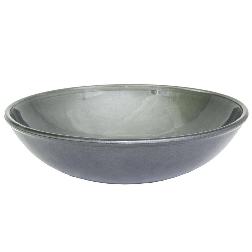 Cuba de Vidro Cinza de Sobrepor para Banheiro Lavabo 35cm
