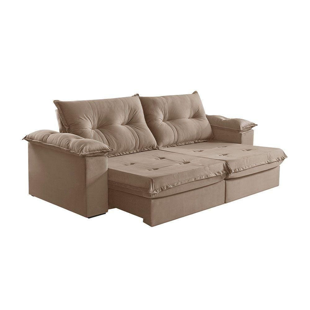 Sofá 2 Lugares Retrátil E Reclinável Martins M-164 Veludo Bege