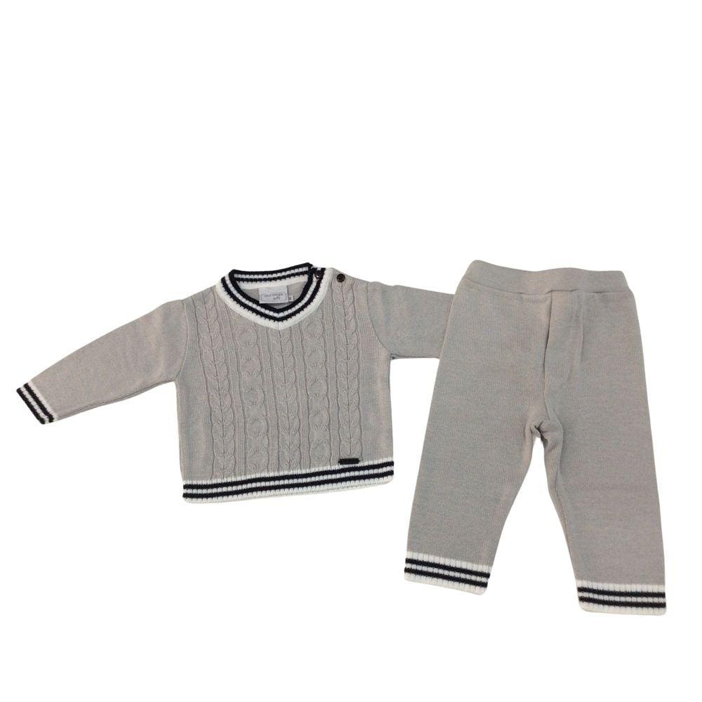 Conjunto Tricot Masculino Infantil Noruega Cinza