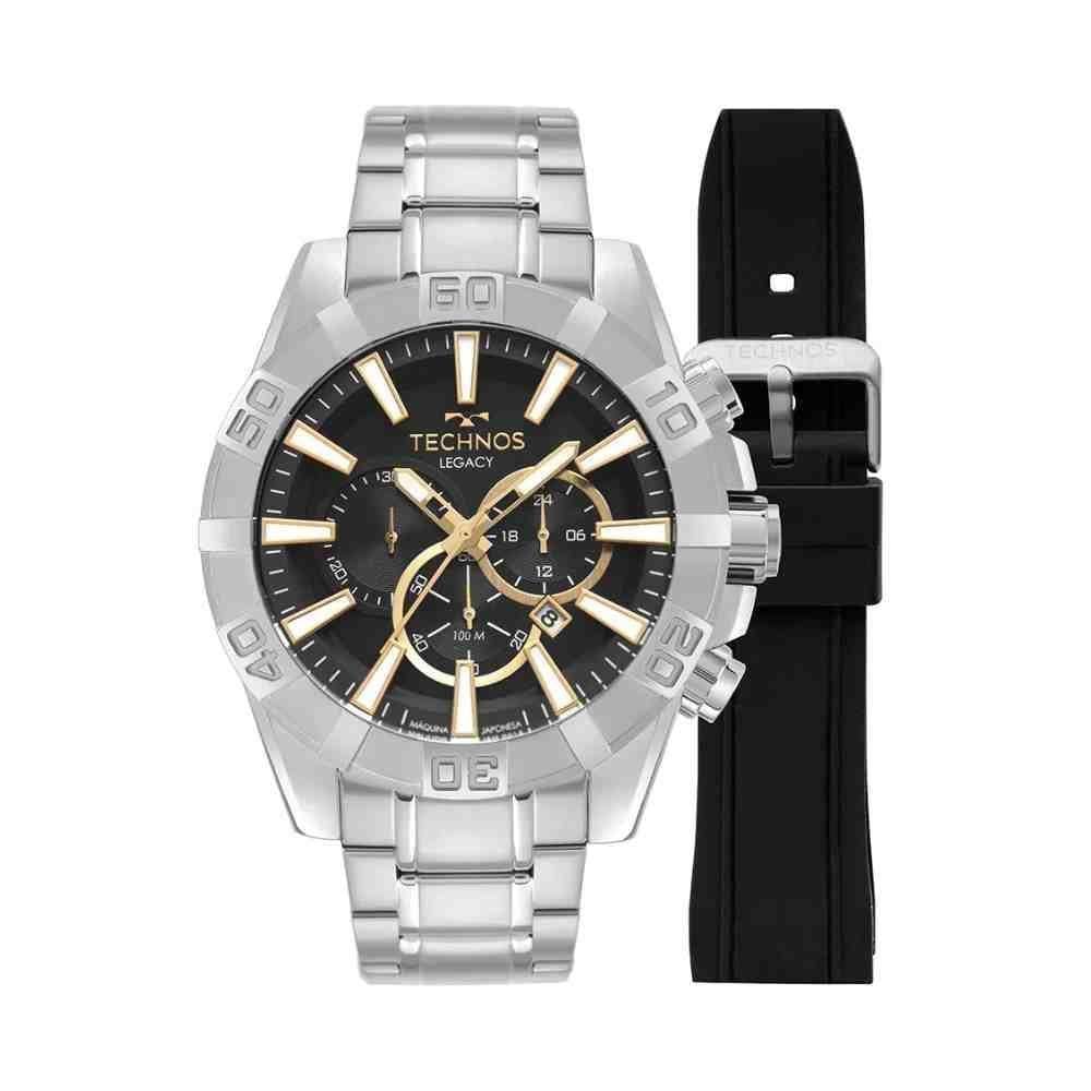 Relógio Technos Troca De Pulseira Legacy Prata Masculino Js2