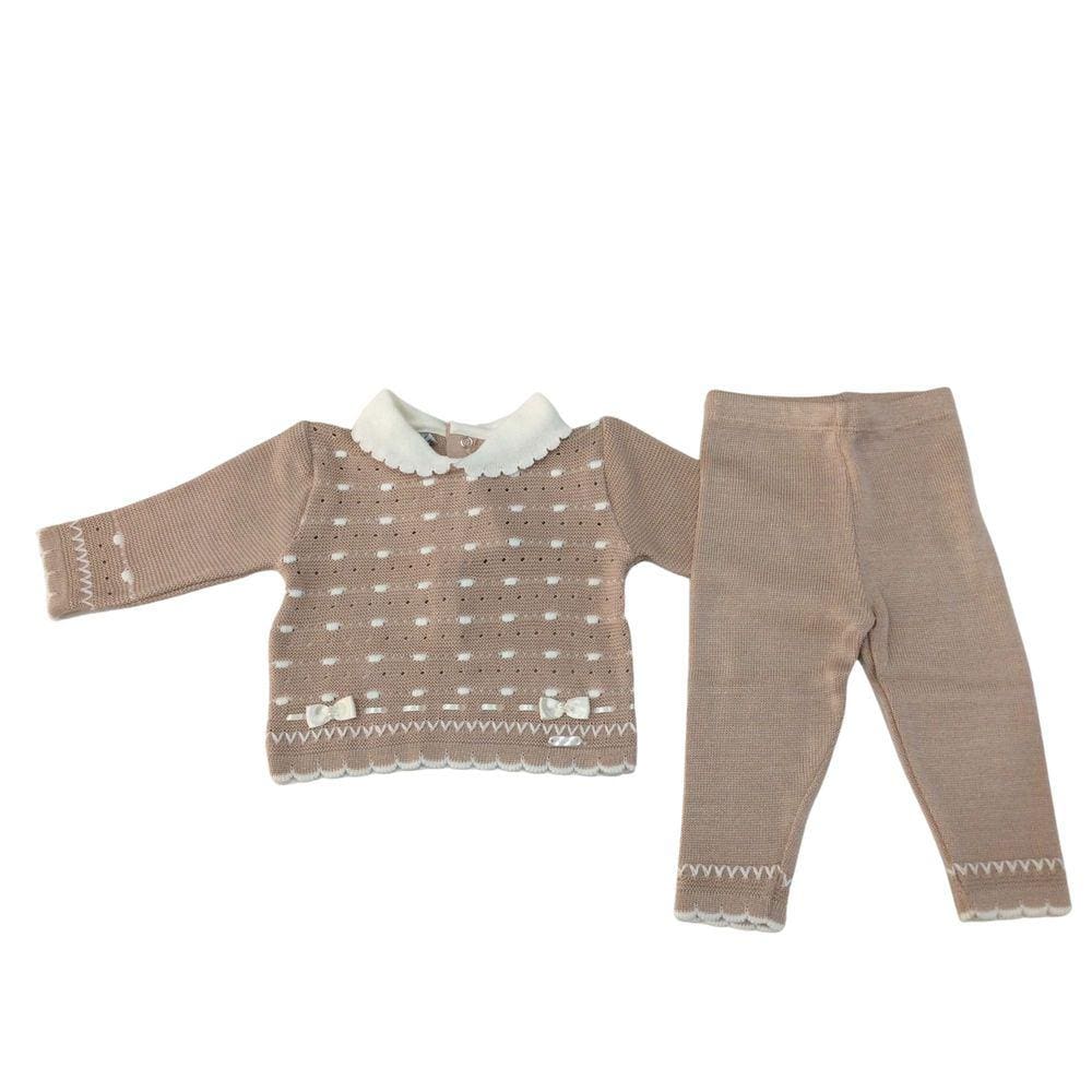 Conjunto Tricot Feminino Infantil Noruega Nude tam M