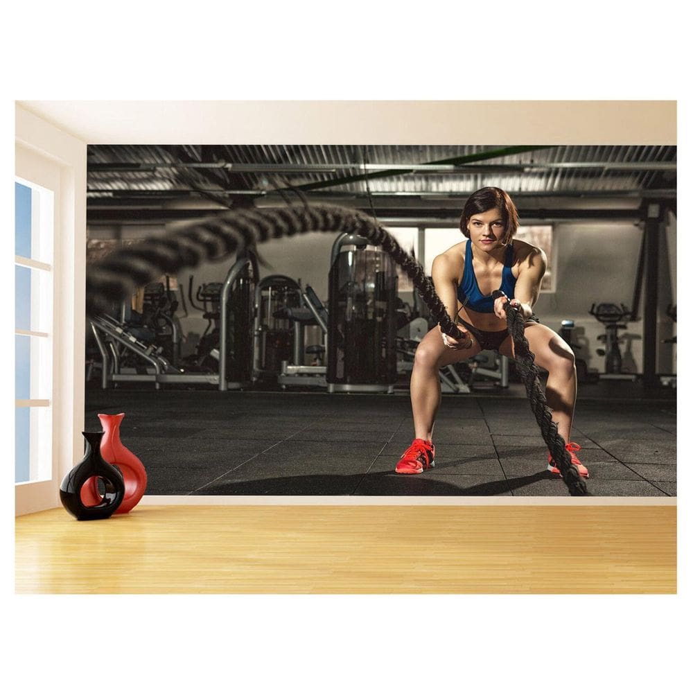 Papel De Parede 3D Academia Exercício Crossfit 3,5M Aca27
