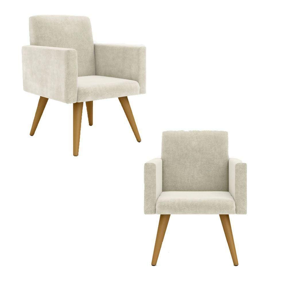 2 Cadeiras Poltronas p/ Sala Escritó. Balaqui Decor bege
