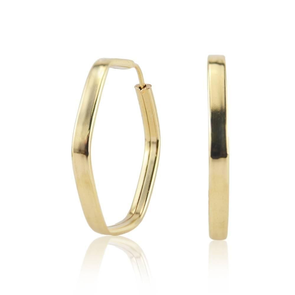 Brinco Argola Sextavo 1,8Cm Em Ouro 18K