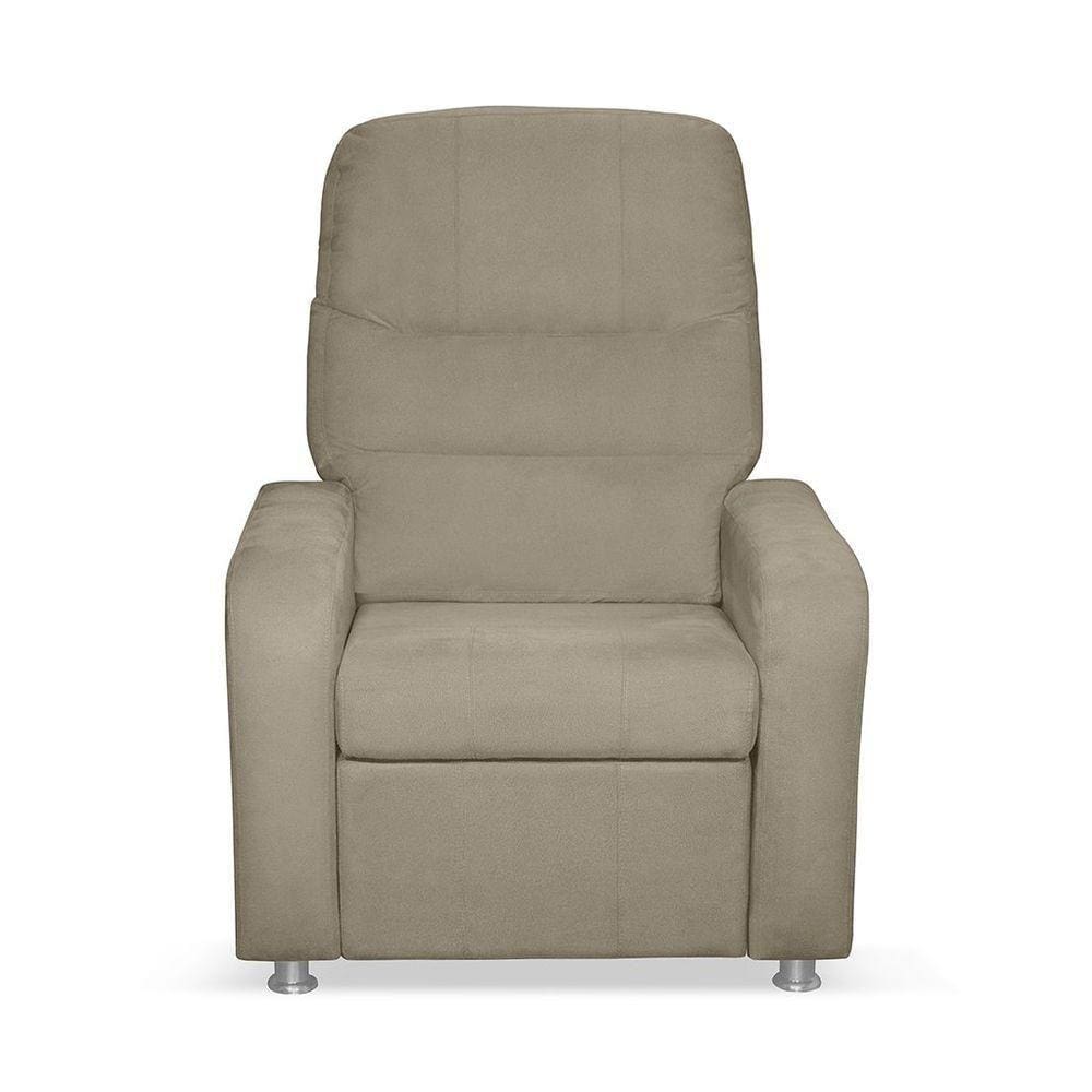 Cadeira Poltrona Do Papai Reclinável Confortável Suede Bege