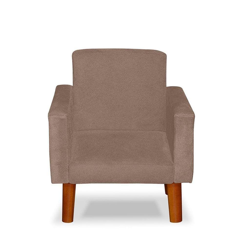 Mini Poltrona Cadeira Infantil Nina De Criança Suede Cappuccino