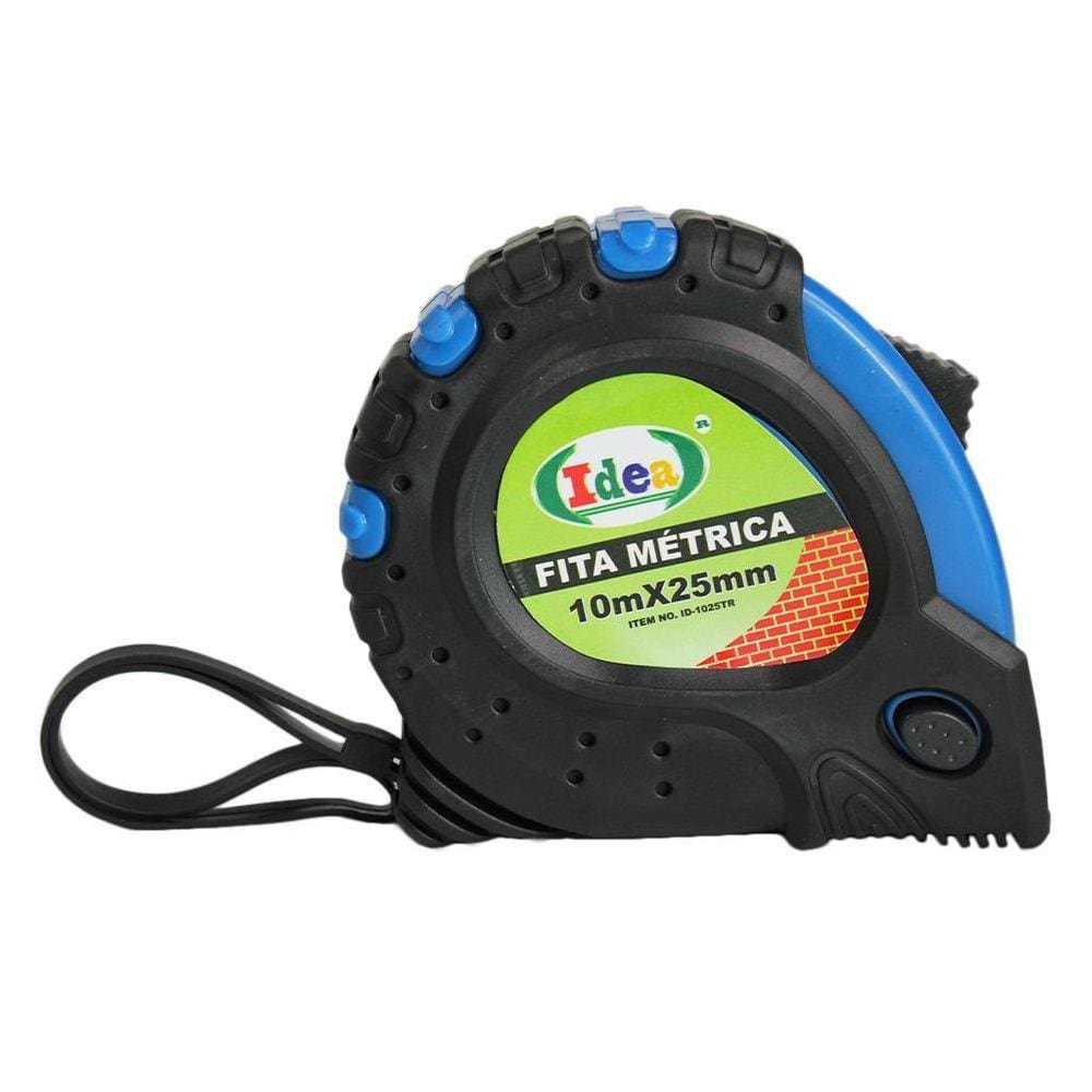 Trena Métrica 10 Metros Fita Larga 25Mm Com 3 Travas